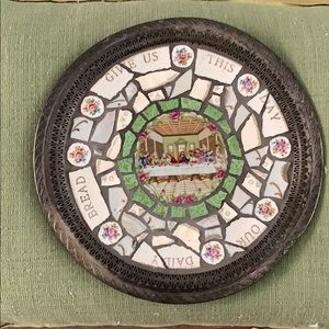 Vintage decorative mosaic tray